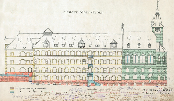 Entwurf Fassade Sebastianspital um 1914